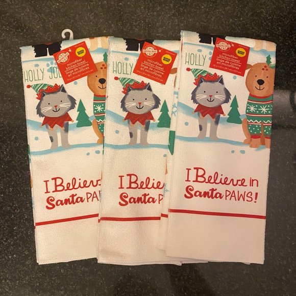 Set of 3 Christmas Kitchen Towels - Picture 1 of 6